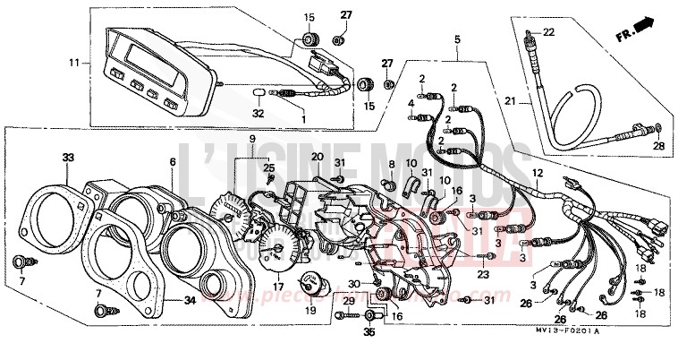 MESSGERAET (XRV750N) von Africa Twin 750 SCHWARZ (NH1K) von 1992
